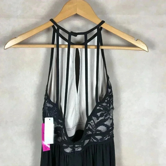 Morgan & Company Juniors' Glitter Lace Cutout Party Dress NWT 1/2 - Picture 5 of 11